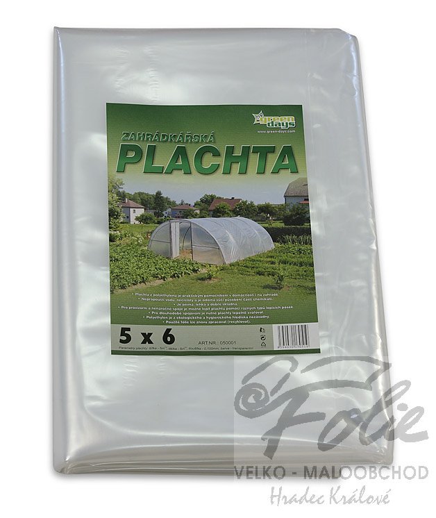Plachta na foliovník PE 5x6m 0,12mm
