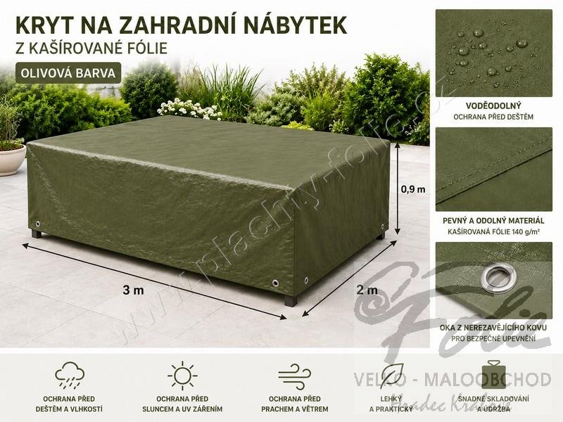 Kryt na zahradní nábytek 3x2m výšky 90cm