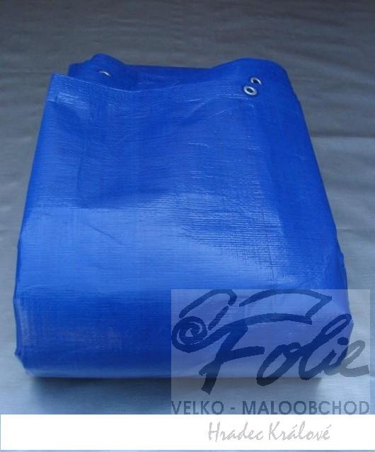 Plachta na bazén modro-černá silná 200g/m2 ovál 5x8m