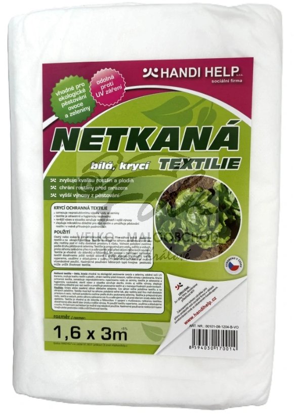 Netkaná textilie bílá 1,6 x 3m UV