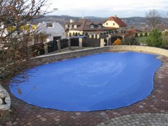 Plachta na bazén bezpečnostní síť Modrá - 1m2