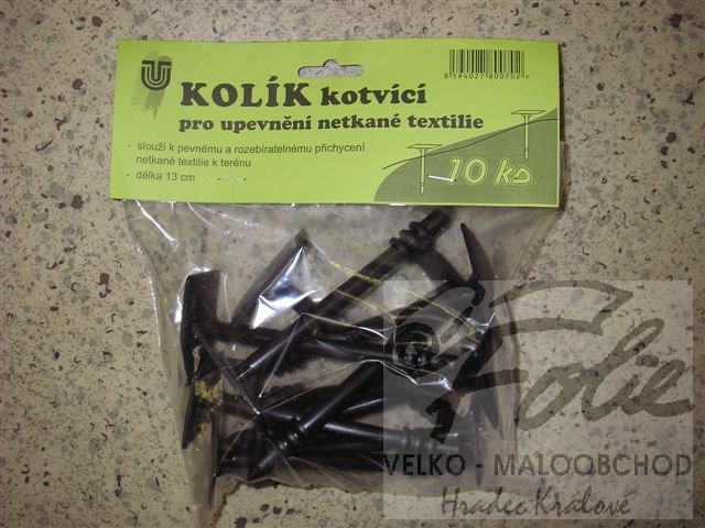 Kolík pro uchycení netkané textilie černý 10ks