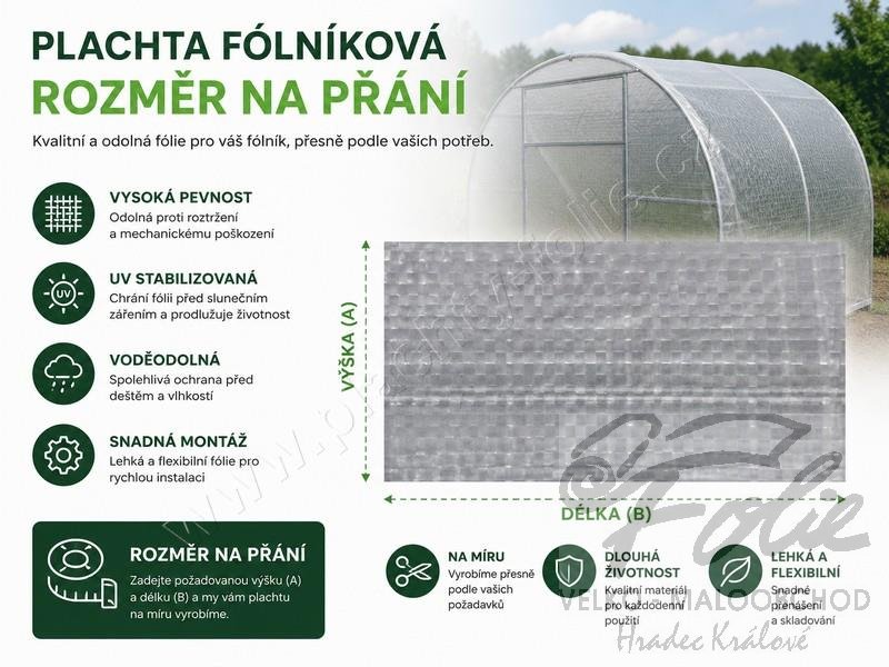 Plachta na fóliovník z kašírované fólie - Na míru