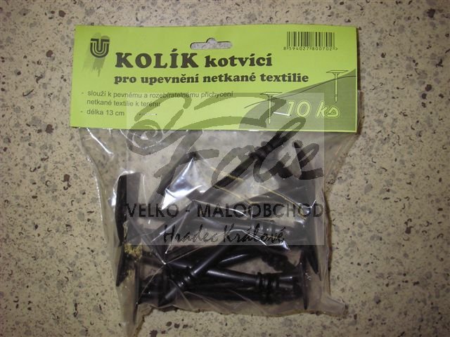 Kolík pro uchycení netkané textilie černý 10ks Kolík pro uchycení netkané textilie černý 10ks