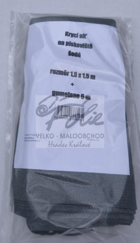 Krycí síť na pískoviště - 1,5x1,5m Šedá +gumolano Zdarma