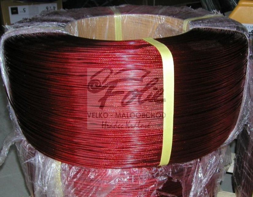 Lanko ocelové potažené PVC červené 2,5mm Lanko ocelové potažené PVC červené 2,5mm
