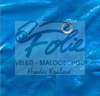 Plachta zakrývací kašírovaná 140g/m2 s oky Modrá - NA MÍRU
