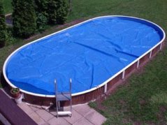 Plachta na bazén solární bublinková ovál 3,7 x 7,3m - SILNÁ