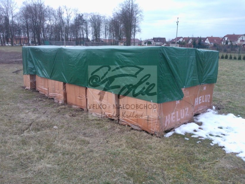 Plachta kašírovaná 250g/m2 Zelená s oky 0,5 x 12m - Výprodej