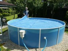 Plachta na bazén solární bublinková kruh 4,6m Modrá - silná
