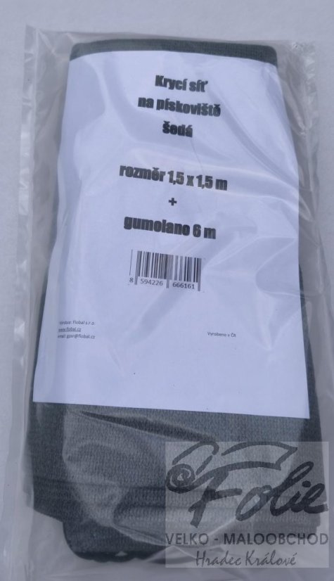 Krycí síť na pískoviště - 1,5x1,5m Šedá +gumolano Zdarma