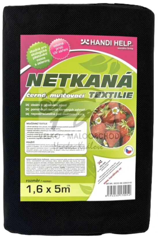 Netkaná textilie černá 1,6x5m UV 24měs.