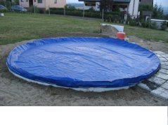 Plachta na bazén modro-černá kruh 4,3m silná