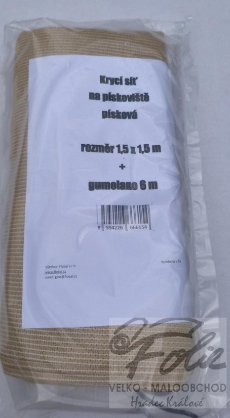 Krycí síť na pískoviště 1,5x1,5m Písková +gumolano Zdarma