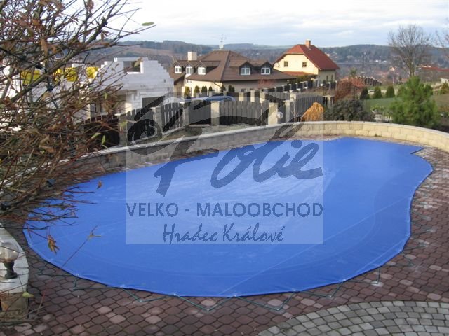 Plachta na bazén bezpečnostní síť Modrá - 1m2