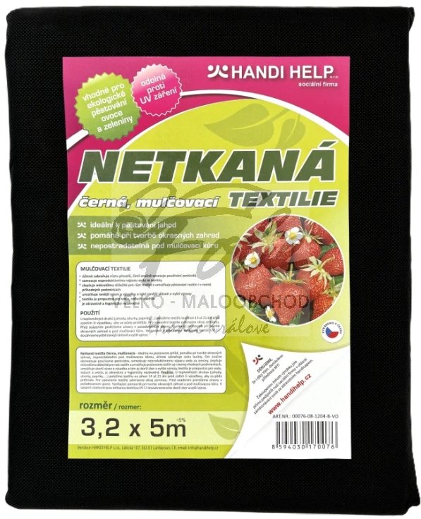 Netkaná textilie černá 3,2x5m UV 24měs.