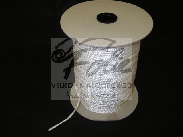 Šňůra pletená průměr 4mm role 200m bílá
