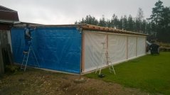 Plachta Bílá kašírováná 250g/m2 na pergolu olemovaná - na míru