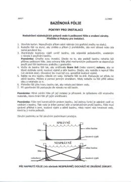 Instalace náhradní folie do bazénu