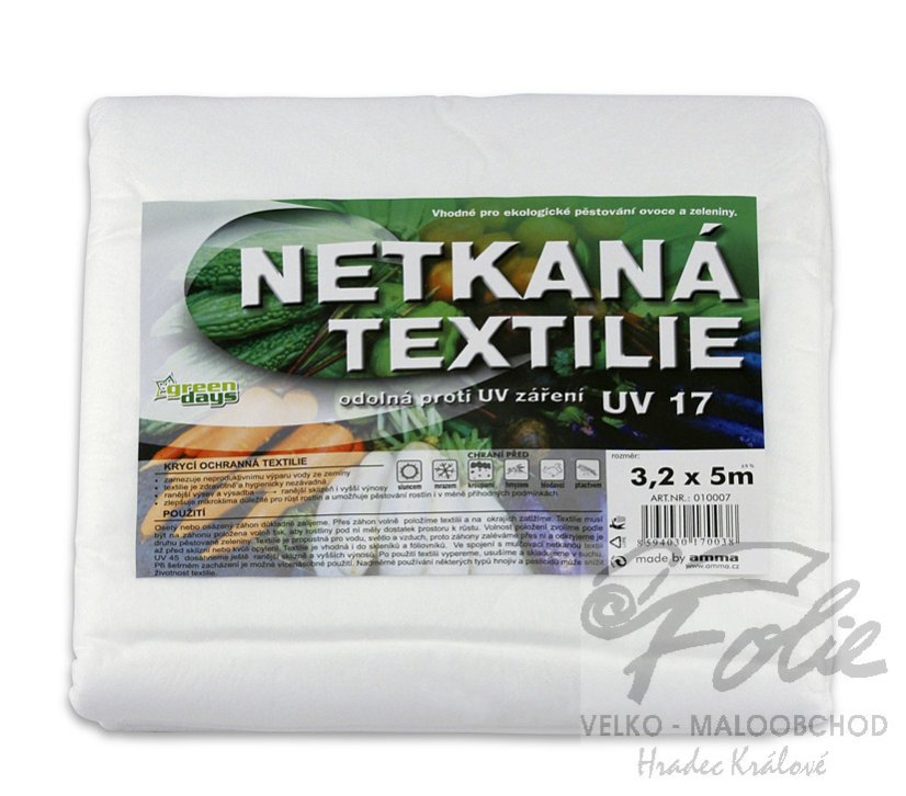 Netkaná textilie bílá 3,2x5m UV 24měs.