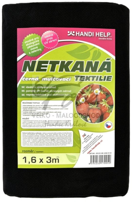 Netkaná textilie černá 1,6x3m UV 24měs.