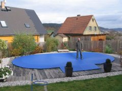 Síť bezpečnostní na bazén kruh 3,7m Modrá - Výprodej