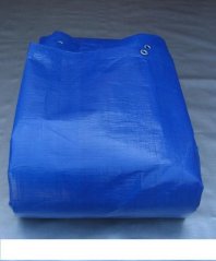 Plachta kašírovaná modro-černá 200g/m2 s oky - NA MÍRU