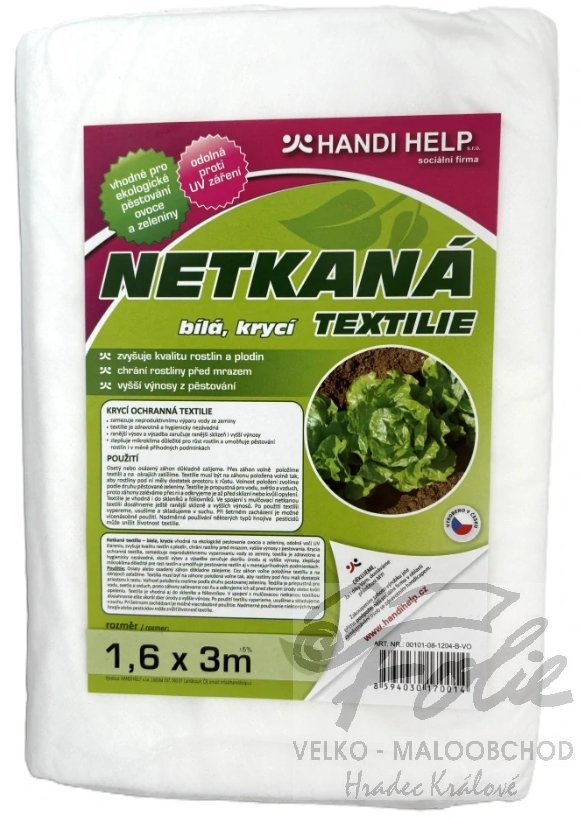 Netkaná textilie bílá 1,6 x 3m UV