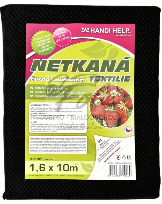 Netkaná textilie černá 1,6x10m UV 24měs.