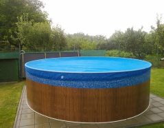 Krycí síť modrá kruh průměr 3,8m na bazén 3,6m