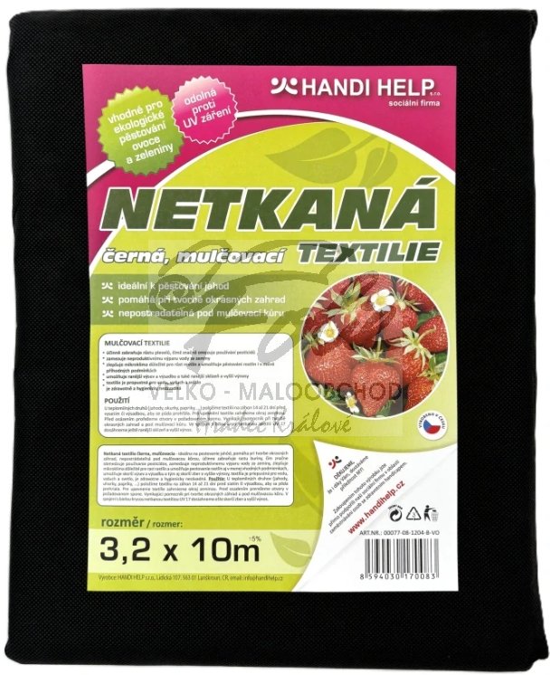 Netkaná textilie černá 3,2x10m UV 24měs.