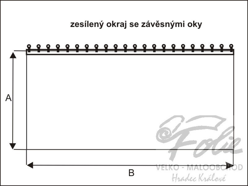 Závěs z termoizolační látky Černé se závěsnými oky